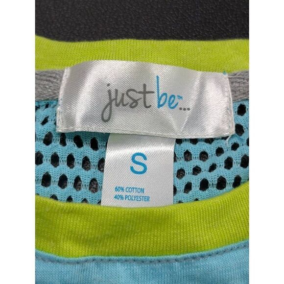 Just Be “I Exercise For Chocolate” Teal and Yellow Athletic Tank Women's Small - Picture 3 of 4